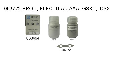 063722 ED AAA gold working electrode, with gasket and polishing kit