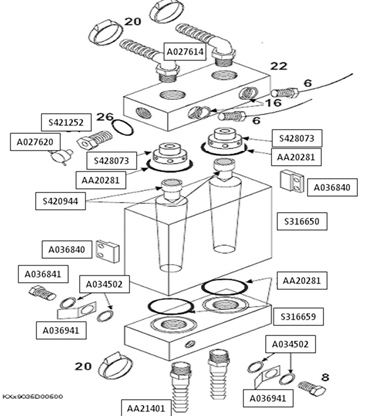 A036841 Screw, 6P Head, M6 x 16, Cu, 9800